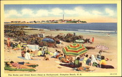 The Rocks And Great Boars Head In Background Hampton Beach, NH Postcard Postcard