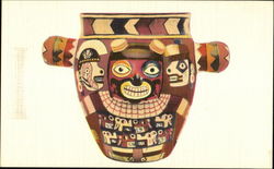 Ornate Pottery Vessel. Nasca, Peru New York, NY Native Americana Postcard Postcard