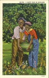 A Happy Pair In Dixieland Postcard