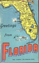 Greetings From Florida - The Sunshine State Postcard Postcard