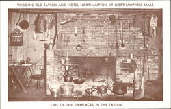 One Of The Fireplaces In The Tavern Postcard