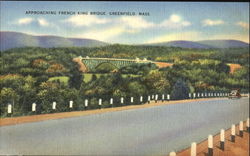 Approaching French King Bridge Greenfield, MA Postcard Postcard