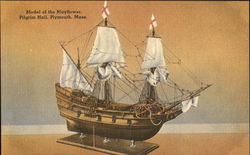 Model Of The Mayflower, Pilgrim Hall Plymouth, MA Postcard Postcard