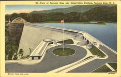 View Of Fontana Dam And Observation Platform Postcard