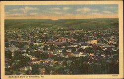 Bird's-Eye View Of Clearfield Pennsylvania Postcard Postcard