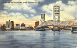 Skyline And Main Street Bridge Postcard