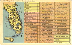 Busy Florida Tourist's Correspondence Card Postcard