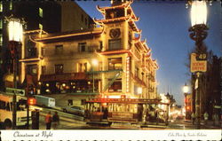 San Francisco's Chinatown At Night Postcard