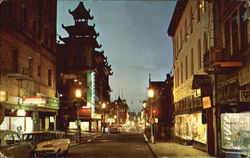 Chinatown At Night Postcard