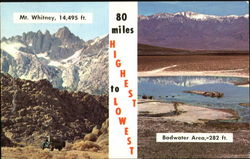 80 Miles Highest To Lowest Postcard