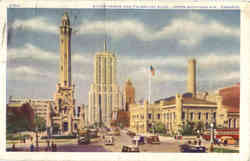 Water Tower and Palmolive Bldg, Upper Michigan Ave Postcard