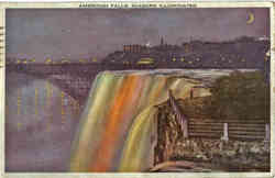 American Falls Niagara Illuminated Postcard