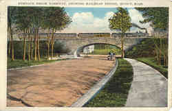 Furnace Brook Parkway Showing Railroad Bridge Quincy, MA Postcard Postcard