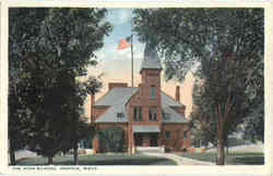 The High School Orange, MA Postcard Postcard