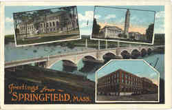 Greetings from Springfield Massachusetts Postcard Postcard