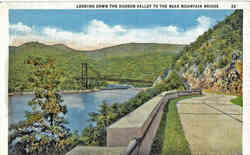 Looking Down The Hudson Valley To The Bear Mountain Bridge Hudson River, NY Postcard Postcard