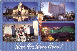 Four Of Las Vegas Most Famous Hotel / Casinos Nevada Postcard Postcard