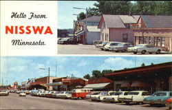 Shopping Area Of Nisswa Vacationland Postcard