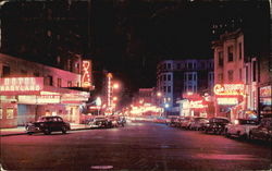 Rush Street At Night Chicago, IL Postcard Postcard