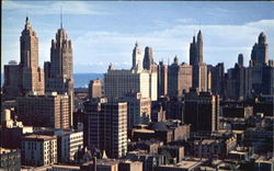 Chicago Skyline, Chicago Avenue Illinois Postcard Postcard