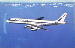 United Air Lines Dc-8 Jet Mainliner Aircraft Postcard Postcard