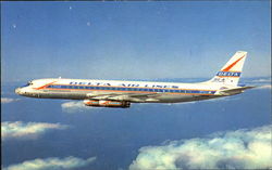 Delta Dc-8 Aircraft Postcard Postcard