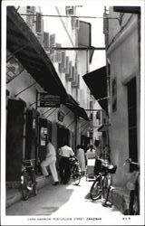 Dark Narrow Portuguese Street Postcard