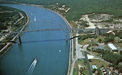 Aerial View Of Sagamore Bridge & C. C. Canal Cape Cod, MA Postcard Postcard