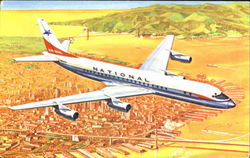 Dc-8 Fan Jet Over San Francisco Postcard