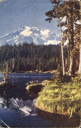 Mount Rainier From Reflection Lake Scenic, CA Postcard Postcard