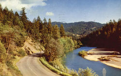 River And Highway Postcard