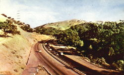 Divided California Highway Postcard