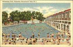 Swimming Pool, Palisades Ausement Park Alpine, NJ Postcard Postcard