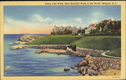 Along Cliff Walk Newport, RI Postcard Postcard