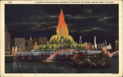 Clarence Buckingham Memorial Fountain, Grant Park Chicago, IL Postcard Postcard