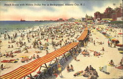 Beach Scene Atlantic City, NJ Postcard Postcard