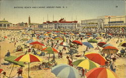 Bathing Beach And Casino Asbury Park, NJ Postcard Postcard