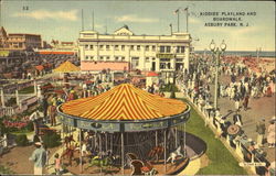 Kiddies Playland And Boardwalk Asbury Park, NJ Postcard Postcard