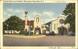 Baptist Church And Soldiers Monument Cape May, NJ Postcard Postcard