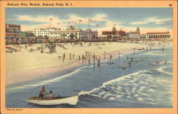 Asbury Ave. Beach Asbury Park, NJ Postcard Postcard