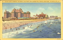 Ocean Scene Showing Traymore Atlantic City, NJ Postcard Postcard