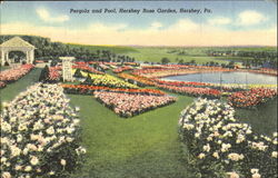 Pergola And Pool, Hershey Rose Garden Postcard