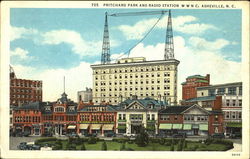 Pritchard Park And Radio Station WWNC Asheville, NC Postcard Postcard