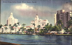 Scene Along Indian Creek Miami Beach, FL Postcard Postcard