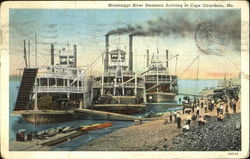 Mississippi River Steamers Arriving At Cape Girardeau Missouri Postcard Postcard