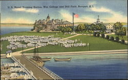 U. S. Naval Training Station, War College and Drill Field Newport, RI Postcard Postcard