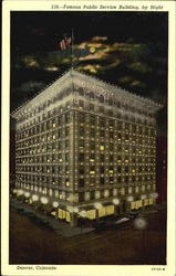 Famous Public Service Building By Night Postcard