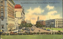 Pennsylvania Avenue From Treasury Building Postcard