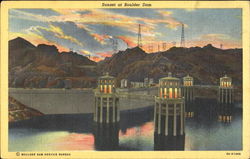 Sunset At Boulder Dam Postcard