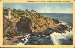 Homes On The Cliffs At Three Arch Bay Laguna Beach, CA Postcard Postcard